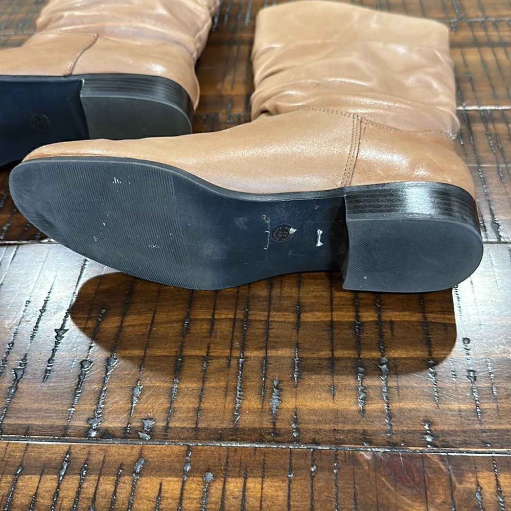 Camel tan slouch leather boots 6.5 festival - Picture 3 of 9